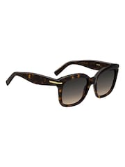 BOSS Brown Oversized Havana Square Sunglasses - Image 3 of 4