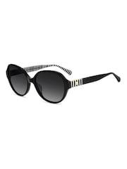 Kate Spade schwarze ovale Sonnenbrillen mit Streifendetails - Bild 2 von 4