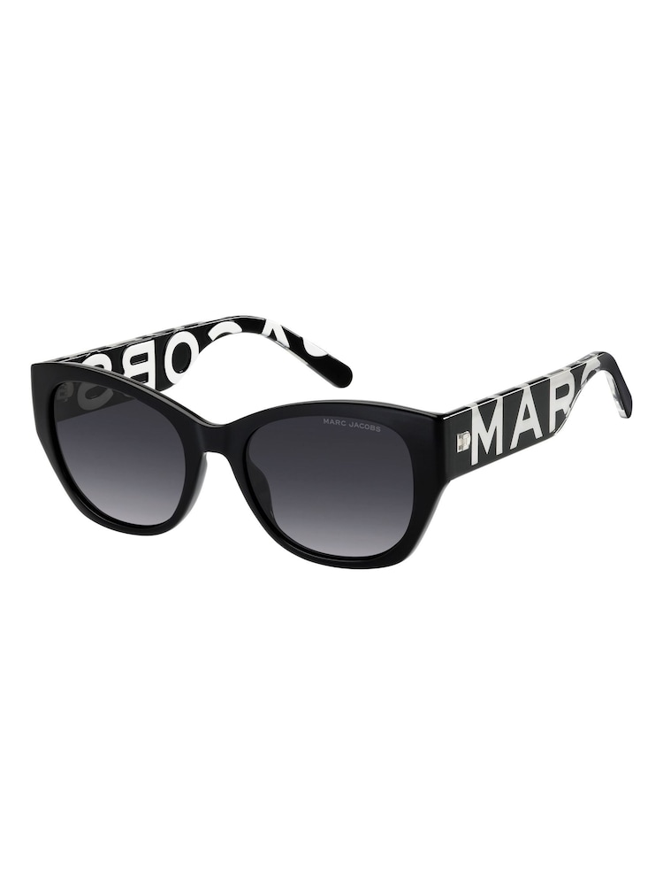 Marc Jacobs Black Rectangular Sunglasses With Logo Details - Image 1 of 5