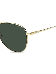 HUGO Gold Classic Pilot Sunglasses - Image 4 of 4
