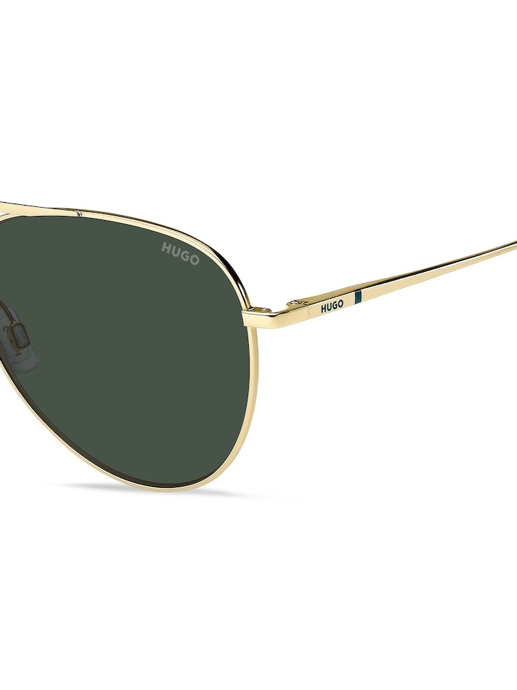 HUGO Gold Classic Pilot Sunglasses - Image 4 of 4