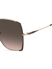 BOSS Brown Oversized Gold Square Sunglasses - Image 4 of 4