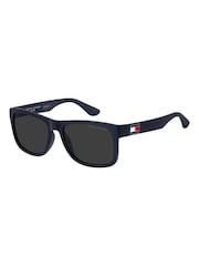Tommy Hilfiger Blue Rectangular Sunglasses With Flag Details - Image 2 of 4