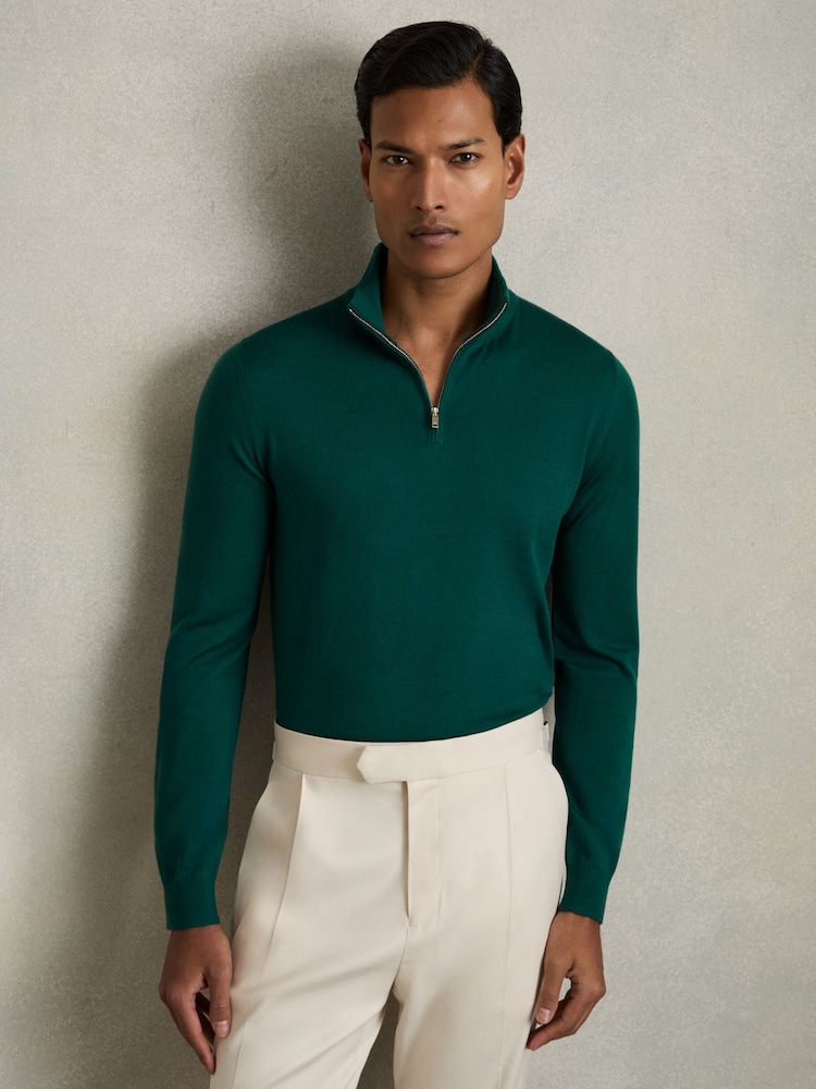 Reiss Blackhall Merinovilla Half-Zip Puolipoolokaulus Neulepusero - Kuva 1 / 6