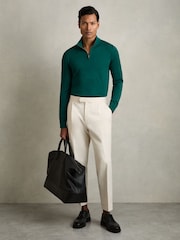 Reiss Blackhall Merinovilla Half-Zip Puolipoolokaulus Neulepusero - Kuva 3 / 6