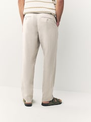 Navy/Stone Signature 100% Linen Chino Trousers 2 Pack - Image 10 of 19
