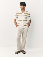 Navy/Stone Signature 100% Linen Chino Trousers 2 Pack - Image 11 of 19