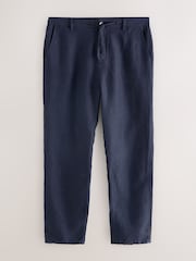 Navy/Stone Signature 100% Linen Chino Trousers 2 Pack - Image 14 of 19