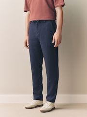 Navy/Stone Signature 100% Linen Chino Trousers 2 Pack - Image 2 of 19