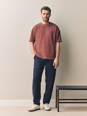 Navy/Stone Signature 100% Linen Chino Trousers 2 Pack - Image 3 of 19