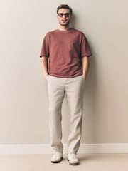 Navy/Stone Signature 100% Linen Chino Trousers 2 Pack - Image 4 of 19