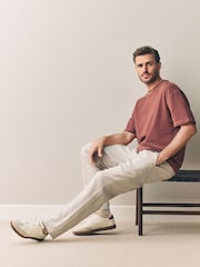 Navy/Stone Signature 100% Linen Chino Trousers 2 Pack - Image 5 of 19