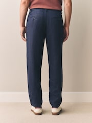 Navy/Stone Signature 100% Linen Chino Trousers 2 Pack - Image 6 of 19