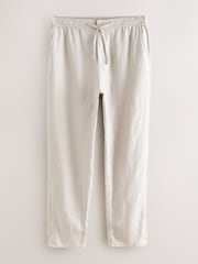 Neutral/Stone Signature 100% Linen Chino Trousers 2 Pack - Image 10 of 14