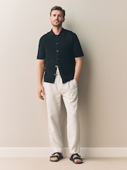 Neutral/Stone Signature 100% Linen Chino Trousers 2 Pack - Image 3 of 14