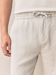 Neutral/Stone Signature 100% Linen Chino Trousers 2 Pack - Image 7 of 14
