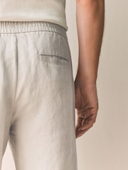 Neutral/Stone Signature 100% Linen Chino Trousers 2 Pack - Image 8 of 14