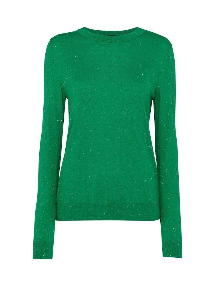 Whistles Green Annie Sparkle Crew Neck Jumper - Image 5 of 5