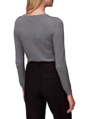 Whistles Grey Annie Sparkle Crew Neck Jumper - Image 2 of 5