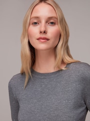 Whistles Grey Annie Sparkle Crew Neck Jumper - Image 3 of 5
