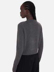 Whistles Grey Wool Cropped Sweater - Image 2 of 5