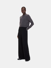 Whistles Grey Wool Cropped Sweater - Image 3 of 5