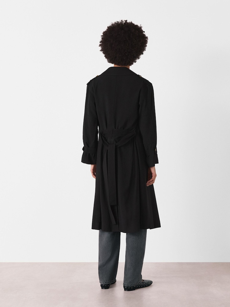 Whistles Black Riley Trench Coat - Image 2 of 6
