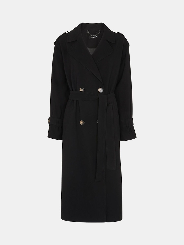 Whistles Black Riley Trench Coat - Image 6 of 6