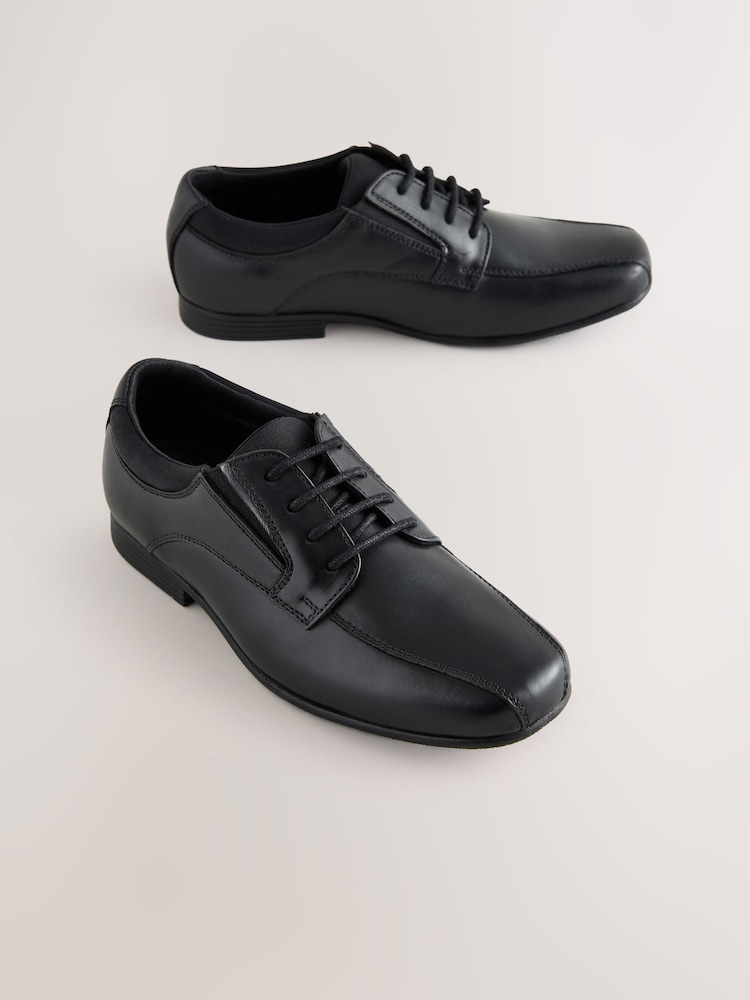 Black Wide Fit (G) Slip On Leather Loafer School Shoes - Image 1 of 5