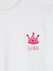 Personalised Girls Embroidered Crown 100% Cotton T-Shirt by Dollymix - Image 3 of 4