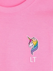 Personalised Girls Embroidered Unicorn 100% Cotton T-Shirt by Dollymix - Image 3 of 4