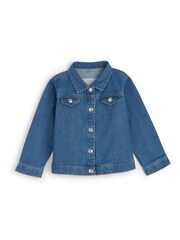 Personalised Boys Blue Embroidered Football Denim 100% Cotton Jacket by Dollymix - Image 1 of 6
