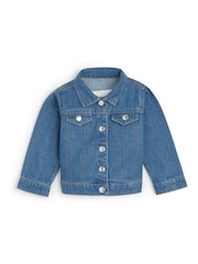 Personalised Blue Embroidered Plant Denim 100% Cotton Jacket by Dollymix - Image 1 of 6