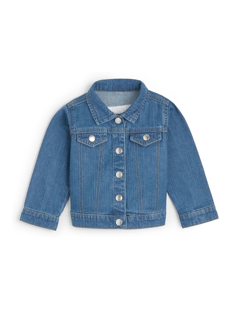Personalised Blue Embroidered Plant Denim 100% Cotton Jacket by Dollymix - Image 1 of 6