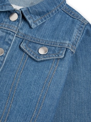Personalised Blue Embroidered Plant Denim 100% Cotton Jacket by Dollymix - Image 6 of 6