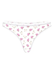 Victoria's Secret White Soft Peonies Thong Cotton Lace Waist Knickers - Image 3 of 3