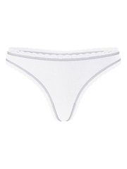Victoria's Secret White Thong Cotton Lace Waist Knickers - Image 3 of 3