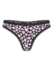 Victoria's Secret Black Seashell Thong Cotton Lace Waist Knickers - Image 3 of 3