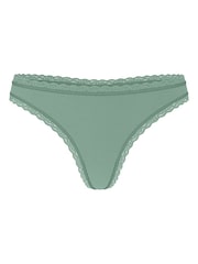 Victoria's Secret Seasalt Green Thong Cotton Lace Waist Knickers - Image 3 of 3