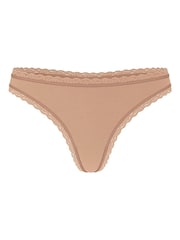Victoria's Secret Praline Nude Thong Cotton Lace Waist Knickers - Image 3 of 3