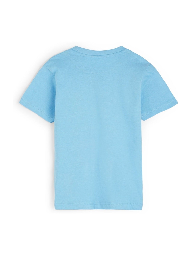 Personalised Boys Blue Embroidered Dinosaur 100% Cotton T-Shirt by Dollymix - Image 2 of 4