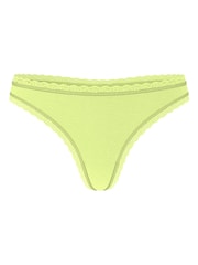 Victoria's Secret Lime Green Thong Cotton Lace Waist Knickers - Image 3 of 3