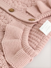 Pink Knitted Frill Collar Baby Cardigan (0mths-2yrs) (0mths-2yrs) - Image 4 of 9