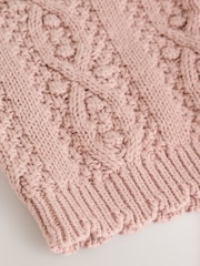 Pink Knitted Frill Collar Baby Cardigan (0mths-2yrs) (0mths-2yrs) - Image 7 of 9