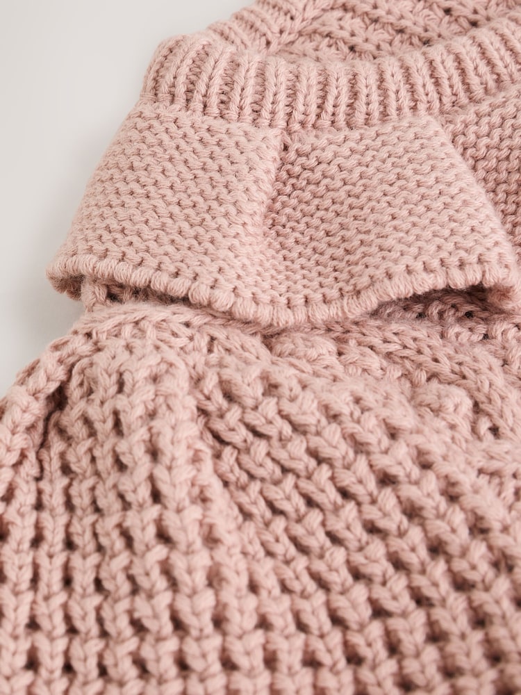 Pink Knitted Frill Collar Baby Cardigan (0mths-2yrs) (0mths-2yrs) - Image 9 of 9