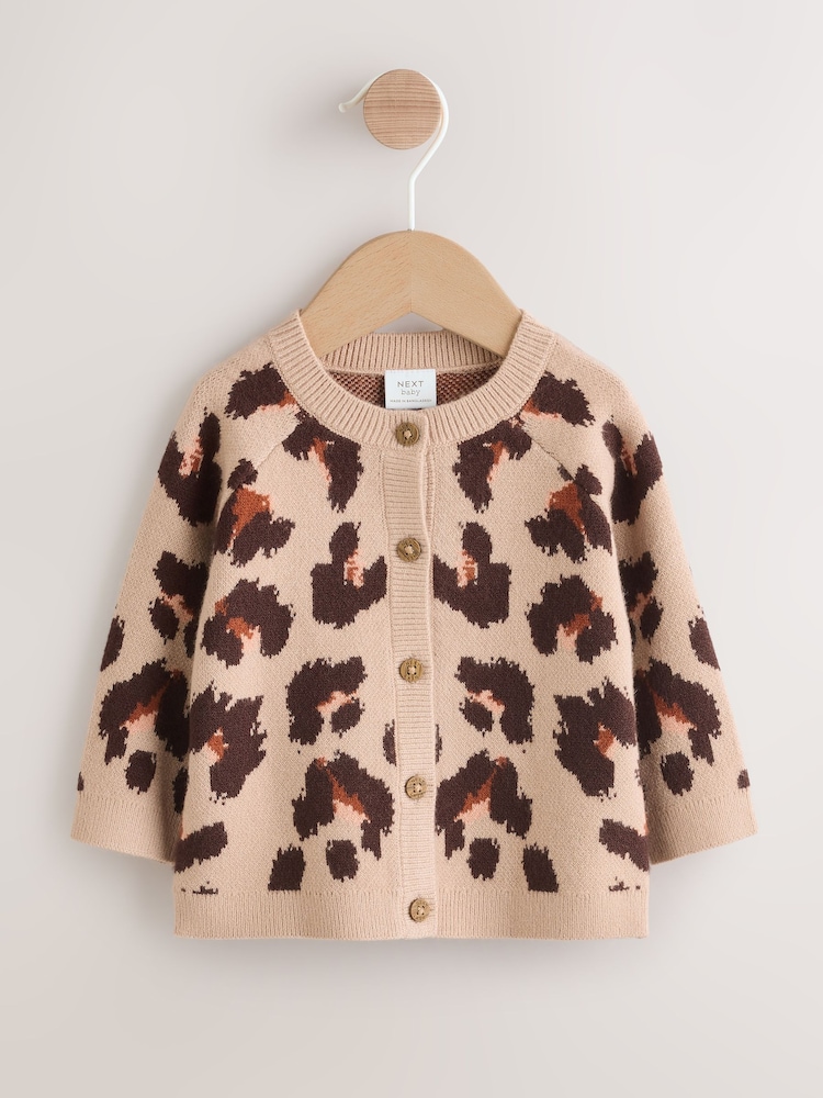 Rjava leopard - Otroška pletena jopica (0mesecev-3leto) - Slika 1 iz 6