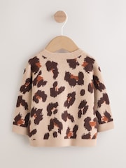 Rjava leopard - Otroška pletena jopica (0mesecev-3leto) - Slika 2 iz 6