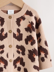 Rjava leopard - Otroška pletena jopica (0mesecev-3leto) - Slika 3 iz 6