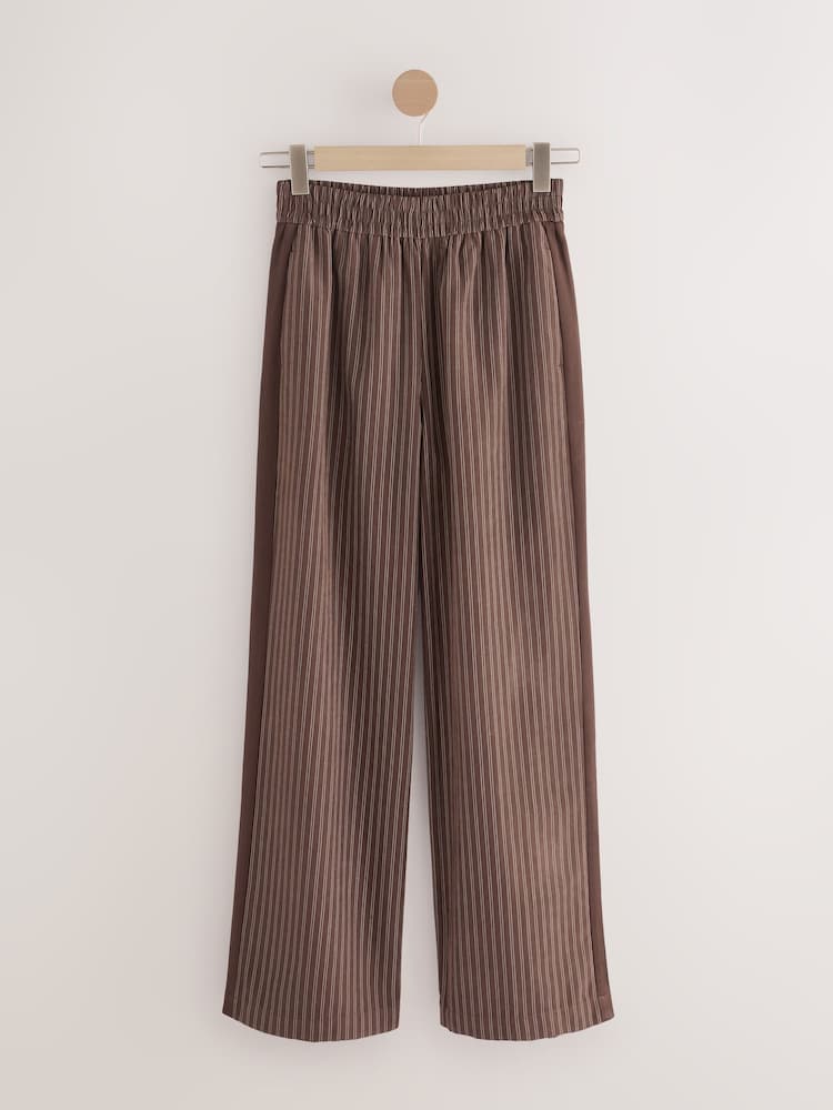 Brown Soft Touch Straight Leg Striped Trousers - Image 1 of 5