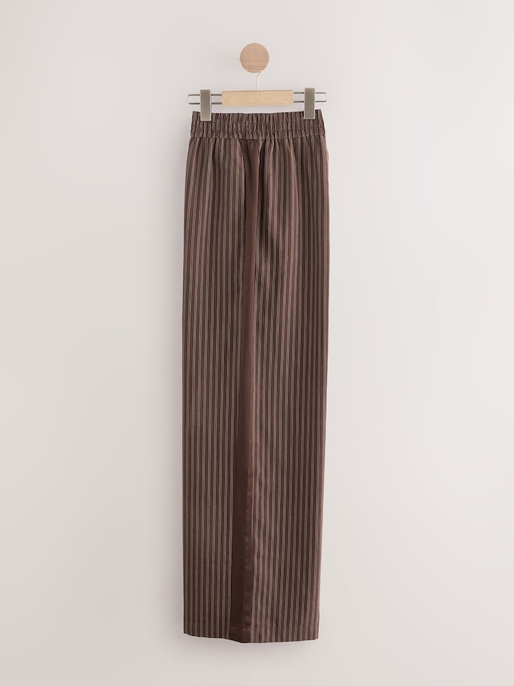 Brown Soft Touch Straight Leg Striped Trousers - Image 2 of 5